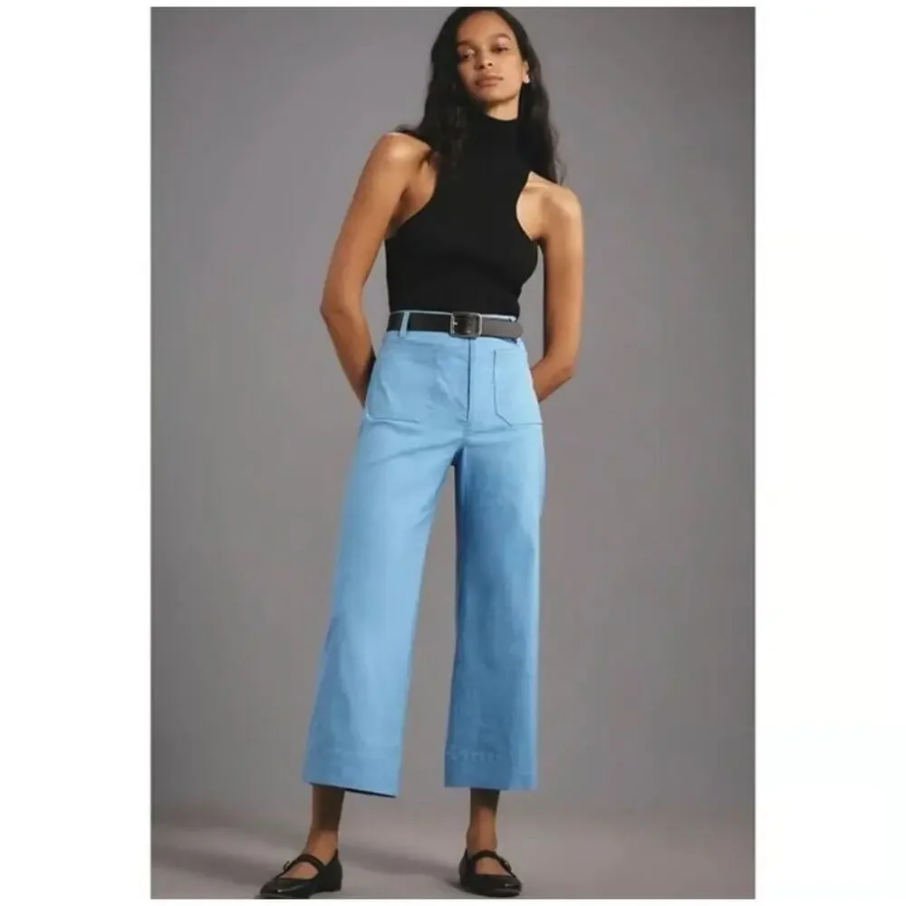 Anthro Maeve Collette Pants Sz 31 Pool Blue - Picture 2 of 2